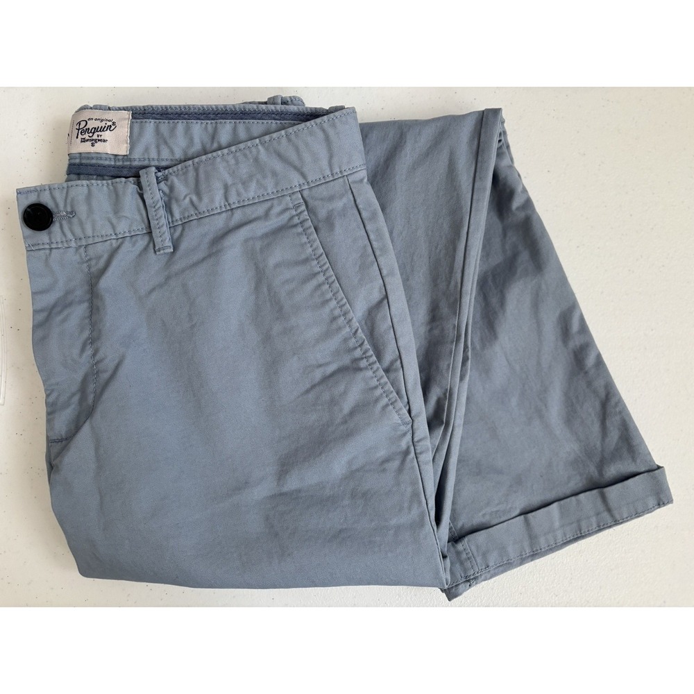Original Penguin by Munsingwear Men's 31x32 Slim Light Blue‎ Gray Chino Pants